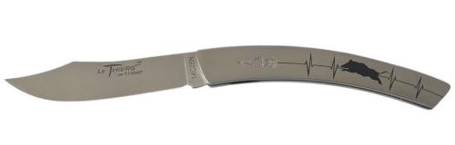Le Thiers® par P. Cognet-Manche inox avec gravure laser chasseur