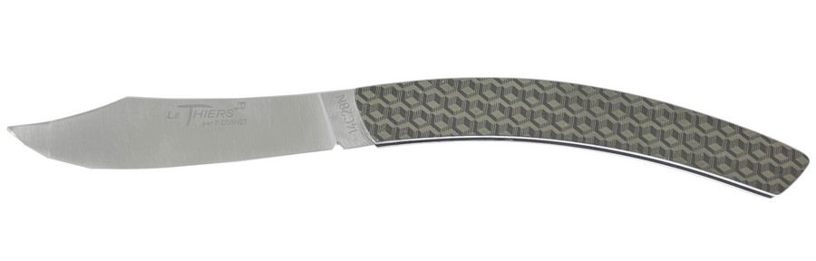 Le Thiers® par P. COGNET couteau tout inox manche décors gravés laser.