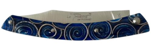 Couteau fermant Le Thiers® par P. Cognet résine inclusion coquillage.